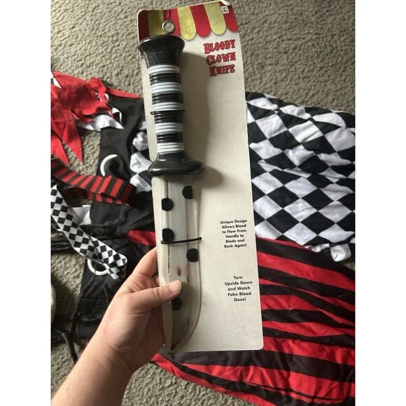 Adult XL Spirit Halloween TWISTED CLOWN Costume W/ Mask & Accessories - Picture 5 of 8